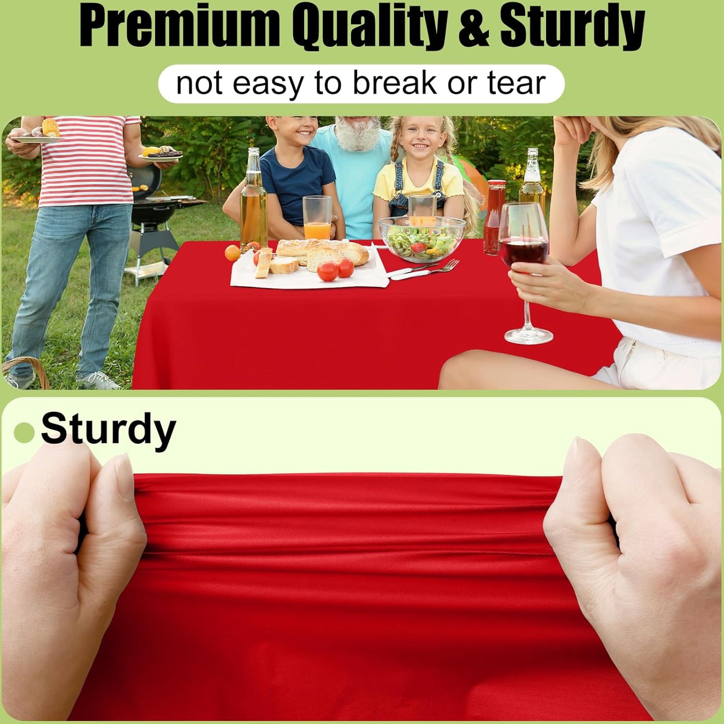 Smiry 54 Inch x 100 Feet Disposable Table Cover Roll, Red Plastic Table Cloth in Cut-to-Size Box with Slide Cutter, Waterproof Rectangle Tablecloths for Weddings, Banquets, Outdoor