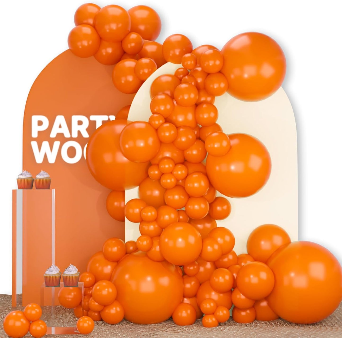PartyWoo Orange Balloons 92pcs Different Sizes of 18 12 10 5 Inch Matte Fall Balloon Arch Kit Garland for Thanksgiving Halloween Little Cutie Baby Shower Birthday Party Decorations Orange-Y9