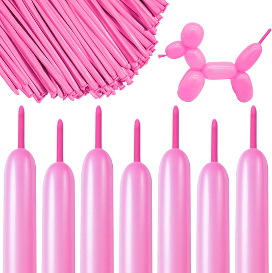 Pink 260 long Balloons 100 Pack Matte Pink Modeling Long Magic Balloons Thickening Latex Twisting DIY Animal Balloon for Birthday Wedding Christmas Festival Party Decoration