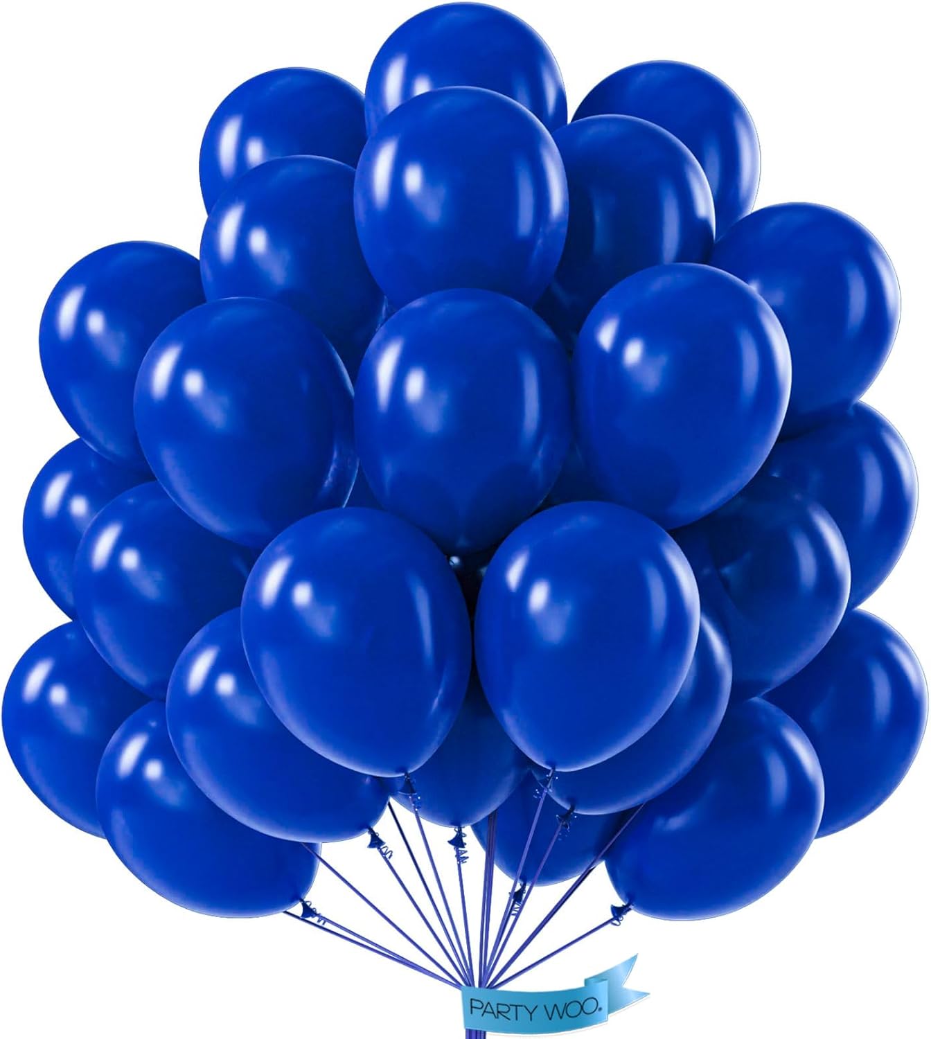 PartyWoo Royal Blue Balloons 50 pcs 12 Inch Matte Dark Blue Latex Helium Balloons for Graduation Independence Day Memorial Day Baseball Baby Shower Gender Reveal Birthday Party Decorations Blue-Y59