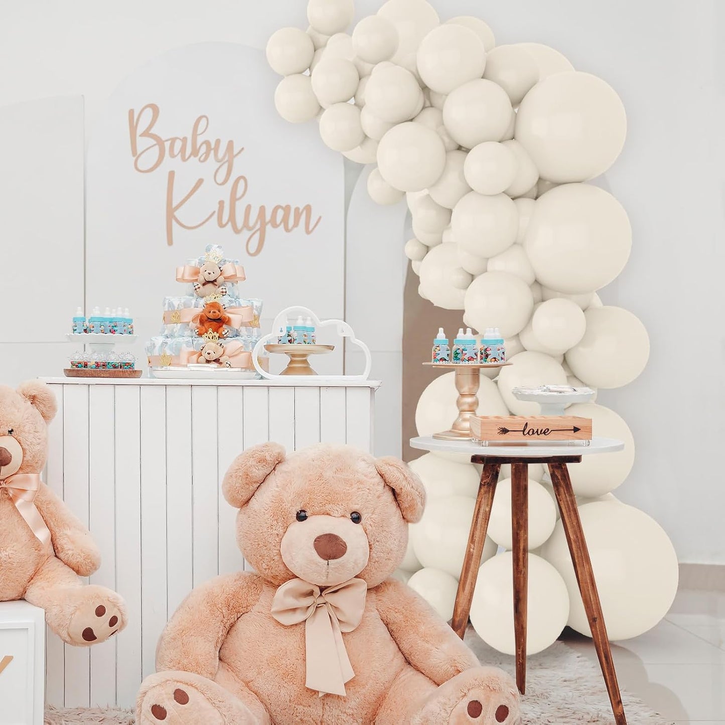 134Pcs Sand White Balloons Different Sizes 5 10 12 18 Inch sand white Latex Balloon for Birthday Wedding Baby Shower. (Sand white)