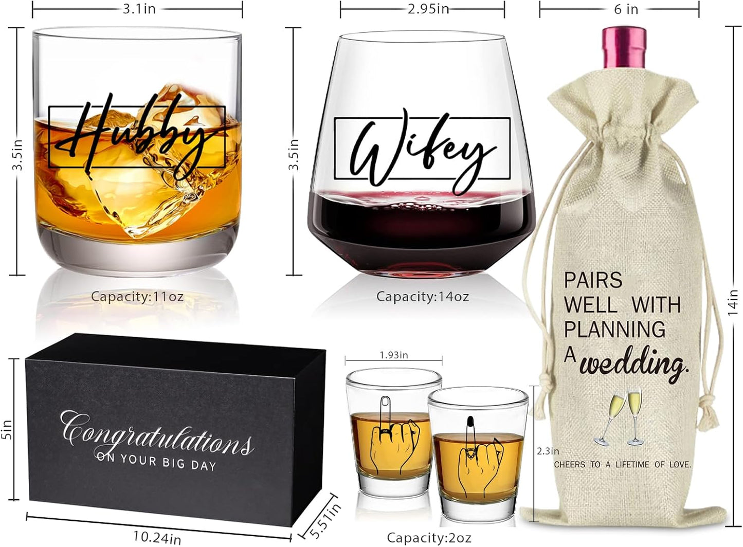 Engagement Wedding gifts for Couples - Unique Engagement Wedding Gifts for Newlywed Mr and Mrs Him and Her, Novel Couple Wishes for Couples