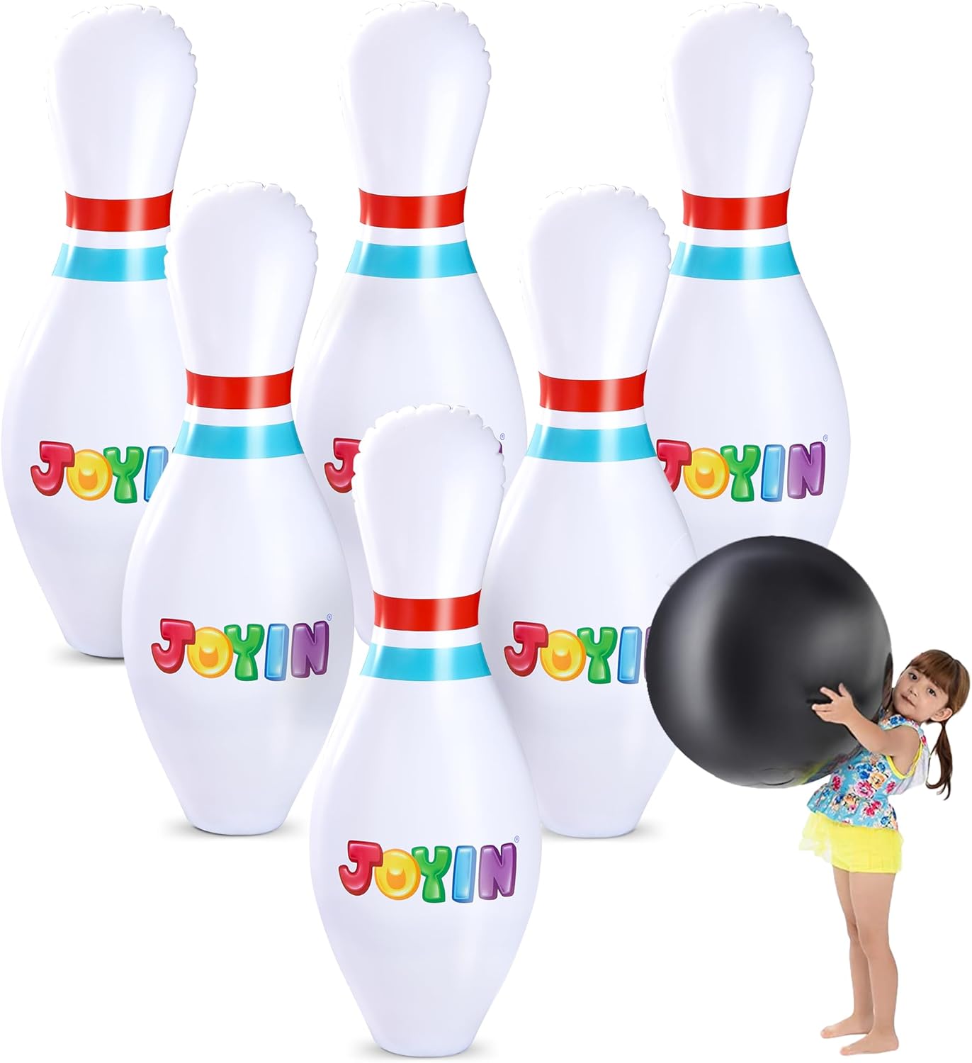 JOYIN Giant Inflatable Bowling Set for Kids and Adults, Christmas Birthday Party Games, Kids Education Motor Skills Toys