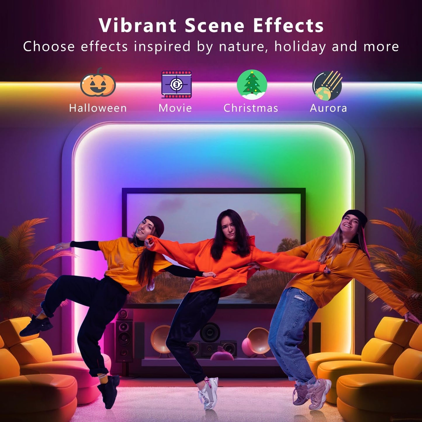 DAYBETTER 100ft Smart IC LED Strip Lights, BGRIC LED Lights for Bedroom, DIY Multiple Colors on One Line, App Control Color Changing Strip Lighting Music Sync Home Decor(1 Roll)