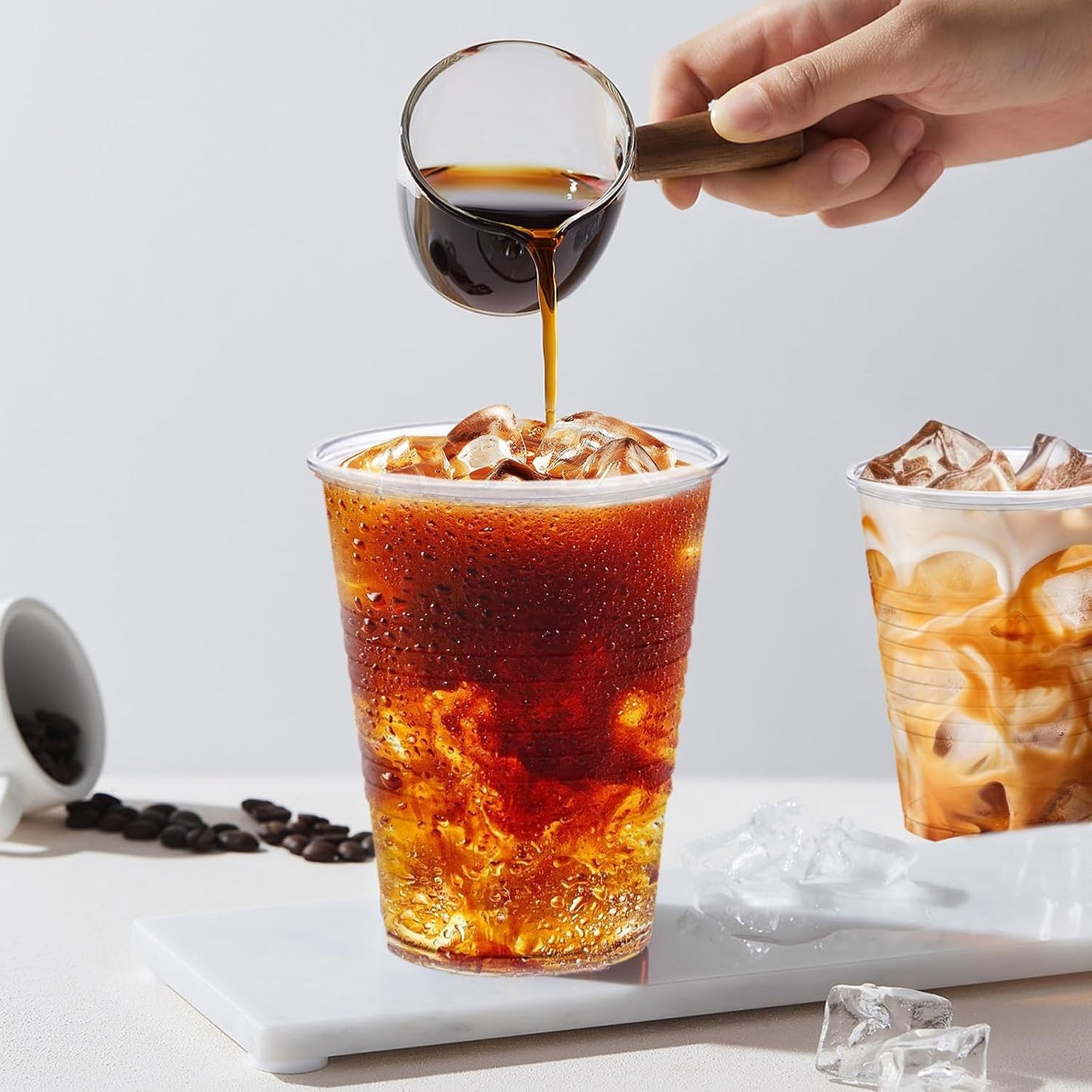 Plastic Cups 16 oz, 240 Pack - Clear Plastic Cups Disposable, Cold Drinking, Ice Coffee Cup for Party, Birthday, Holiday, Events & Everyday Use,Cold,Hot