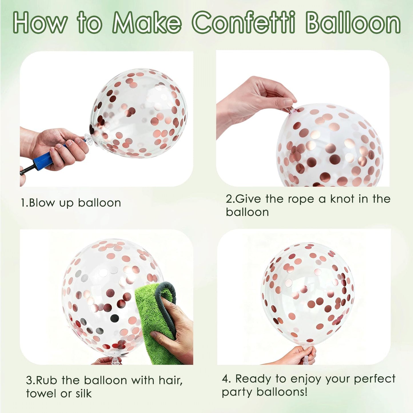 Sage Green and Dusty Pink Balloons,60pcs 12 Inch Avocado Green Sand White Rose Gold Confetti Balloons, Blush Pink for Birthday Wedding Garden Tea Party Baby Shower Decorations