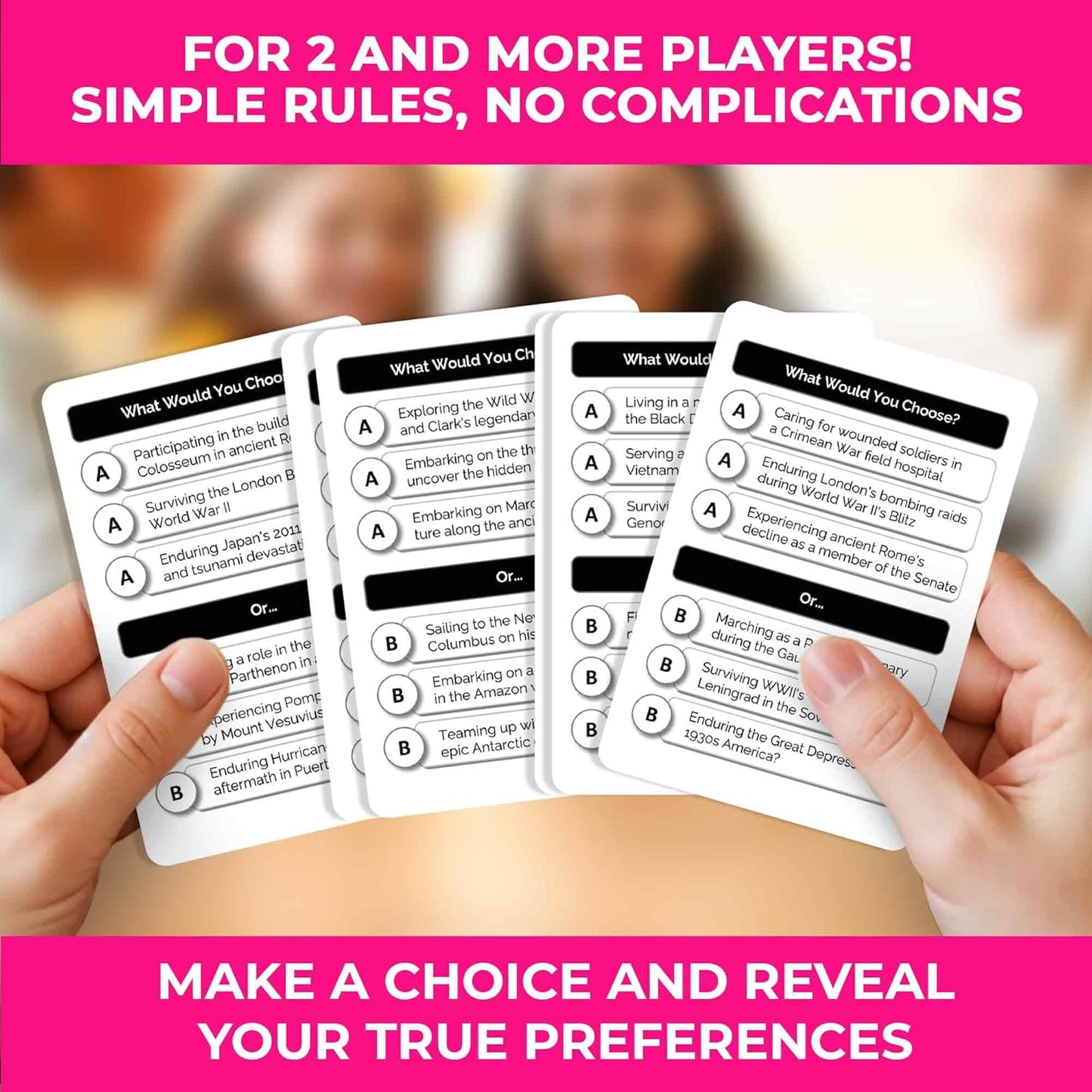 QUOKKA Board Game for 8-12 Year Olds - History Edition - Family Card Game for Kids Ages 5-8 - What Would You Choose | Pick Your Answer | Get to Know You - Fun Game Night for Boys & Girls