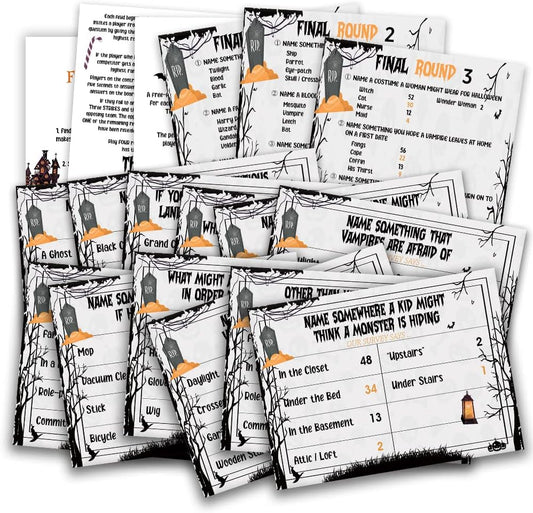 Halloween Friendly Feud Quiz, Halloween Party Game Activity, Feud Trivia Quiz - 001I