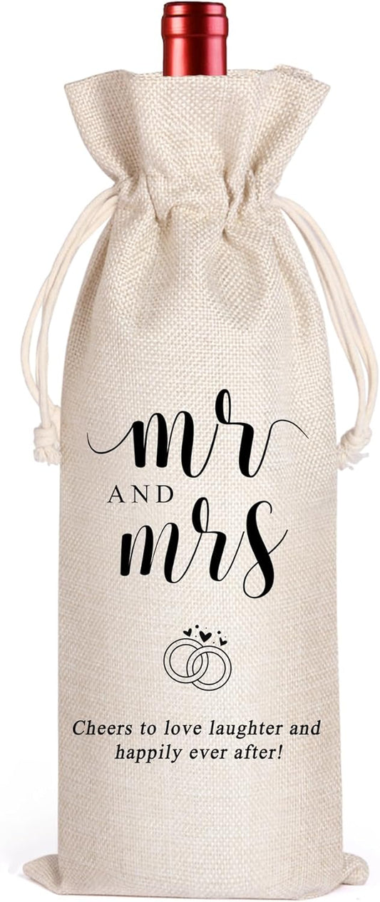 LANBAIHE Mr and Mrs Wine Bag, Wedding Shower Gifts Wine Bag, Bridal Shower Engagement Gifts, Mr and Mrs Wedding Gift Party Decorations
