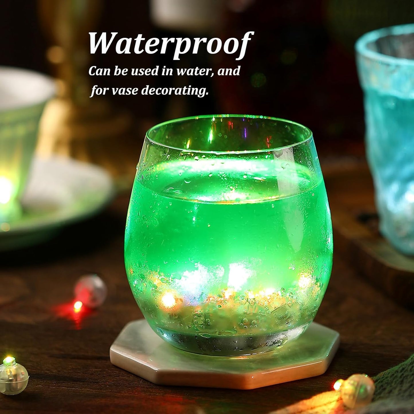 AIKEI 100pcs LED Balloon Lights,Mini Round Balls Lights,Waterproof Tiny Led Light for Balloon Paper Lantern Halloween Christmas Birthday Party Wedding Decoration Rainbow Color