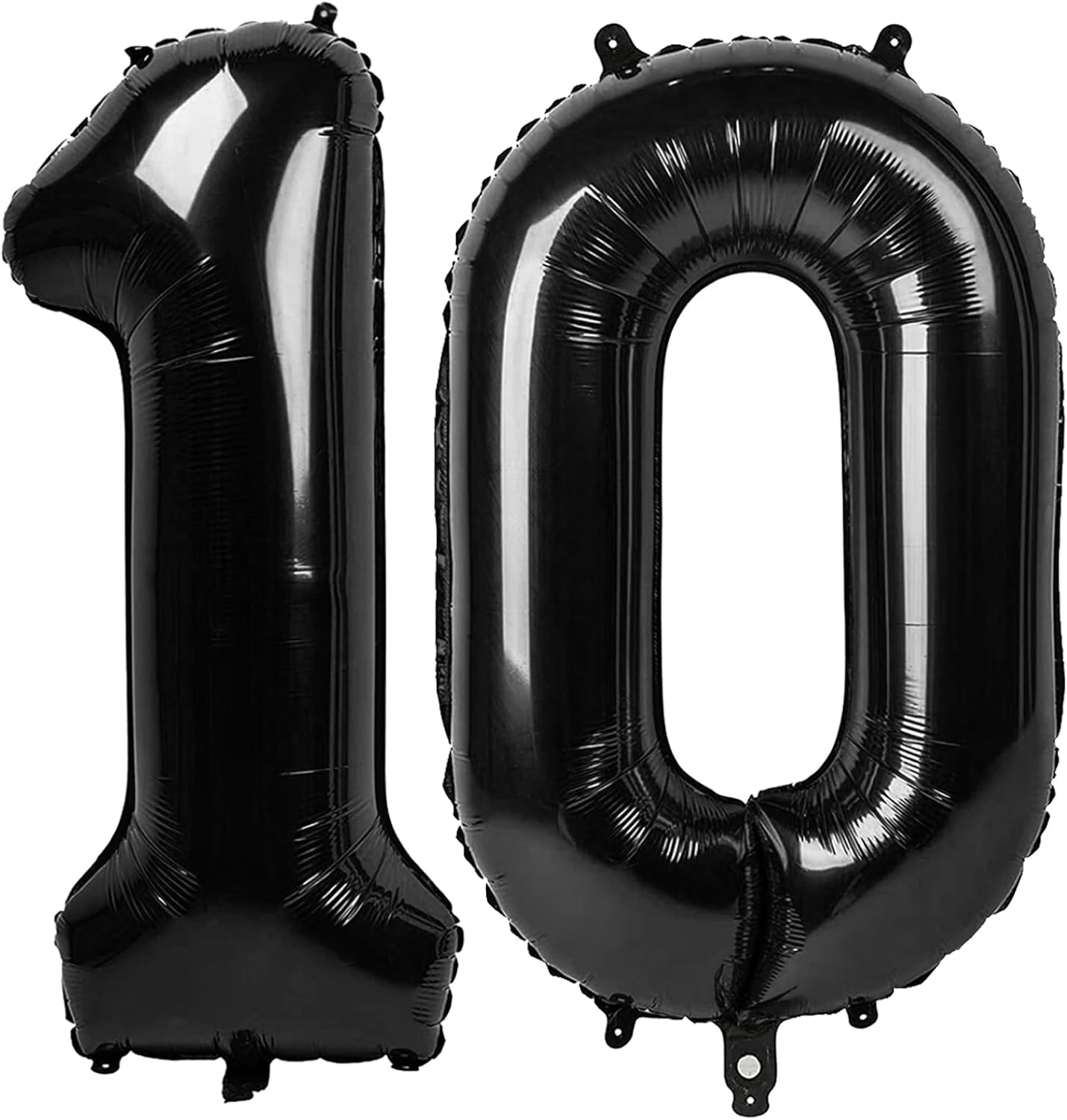 Black Number 10 Balloon 40 inch, 10 Number Balloons, 10th Black Birthday Decorations, 10 Year Old Girls Boys Party Supplies