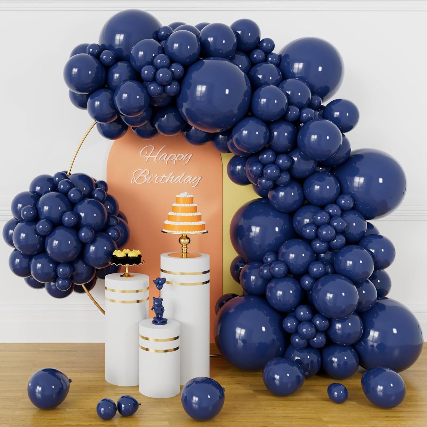 134Pcs Navy Blue Balloons Different Sizes 5 10 12 18 Inch Navy blue Latex Balloon for Birthday Wedding Baby Shower.