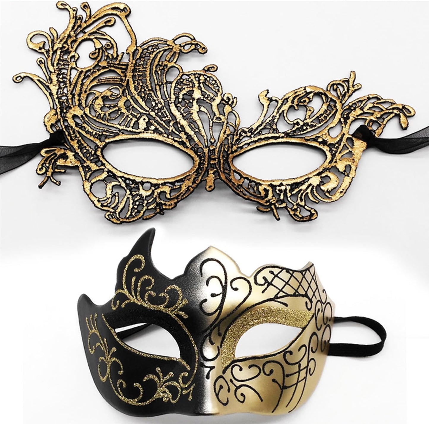MYMENU Masquerade Mask for Women Couple Mardi Gras Mask for Men Venetian Halloween Mask for Party Prom Ball