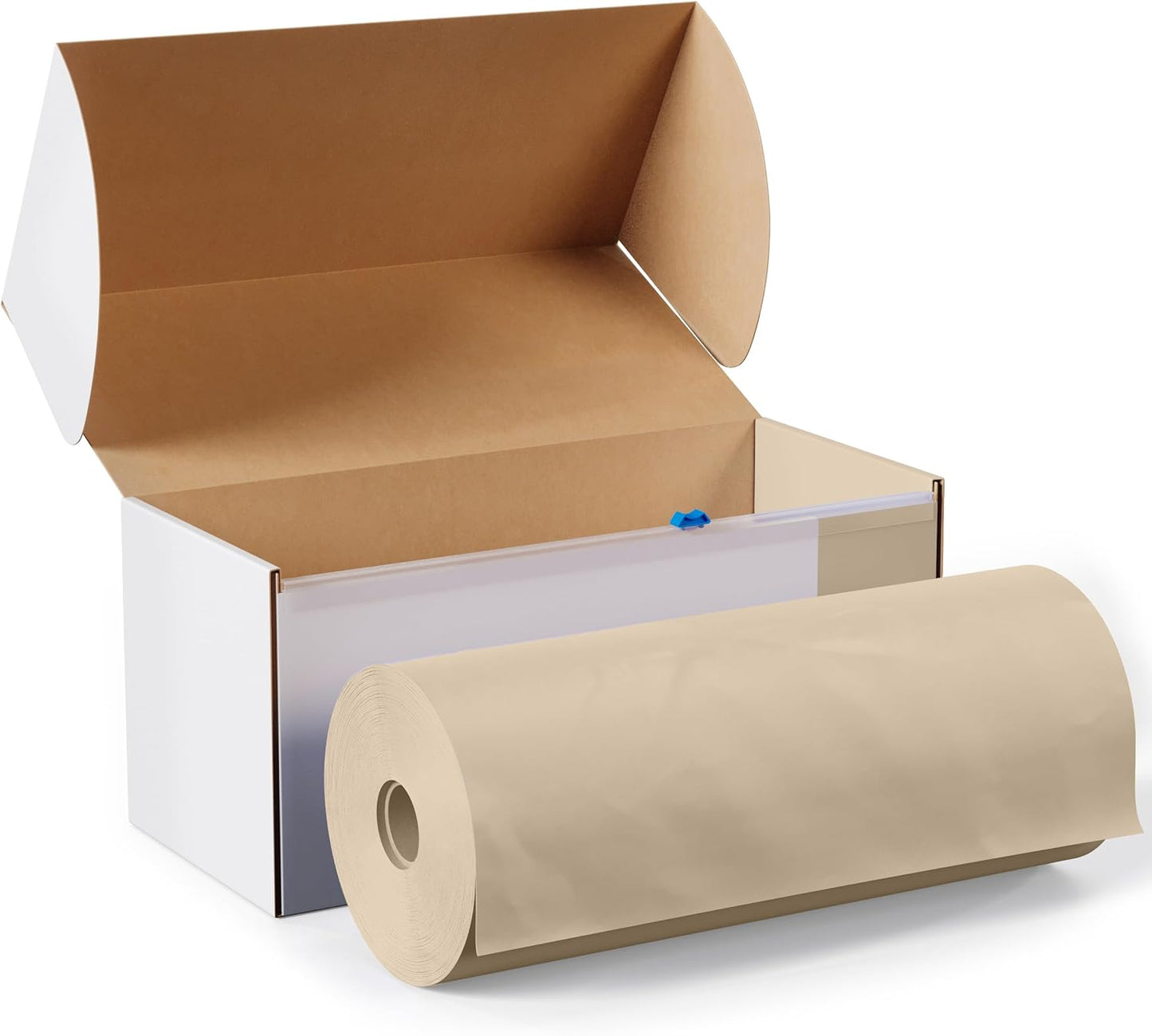 Party Solids 54 Inch X 100 Feet Ivory Plastic Table Cover Roll in A Cut - to - Size Box with Convenient Slide Cutter. Cuts Up to 12 Rectangle 8 Feet Plastic Disposable Tablecloths