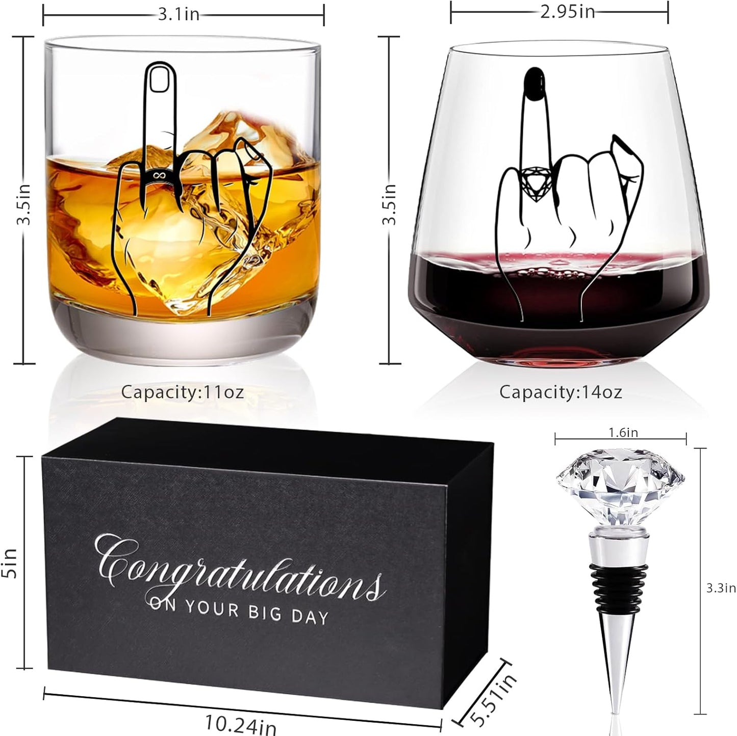 Engagement Gifts for Couples - Wedding Gift, Unique Engagement Gift, Bridal Shower gifts, Mr and Mrs Gifts, Wishes for Couples Newlywed Him and Her