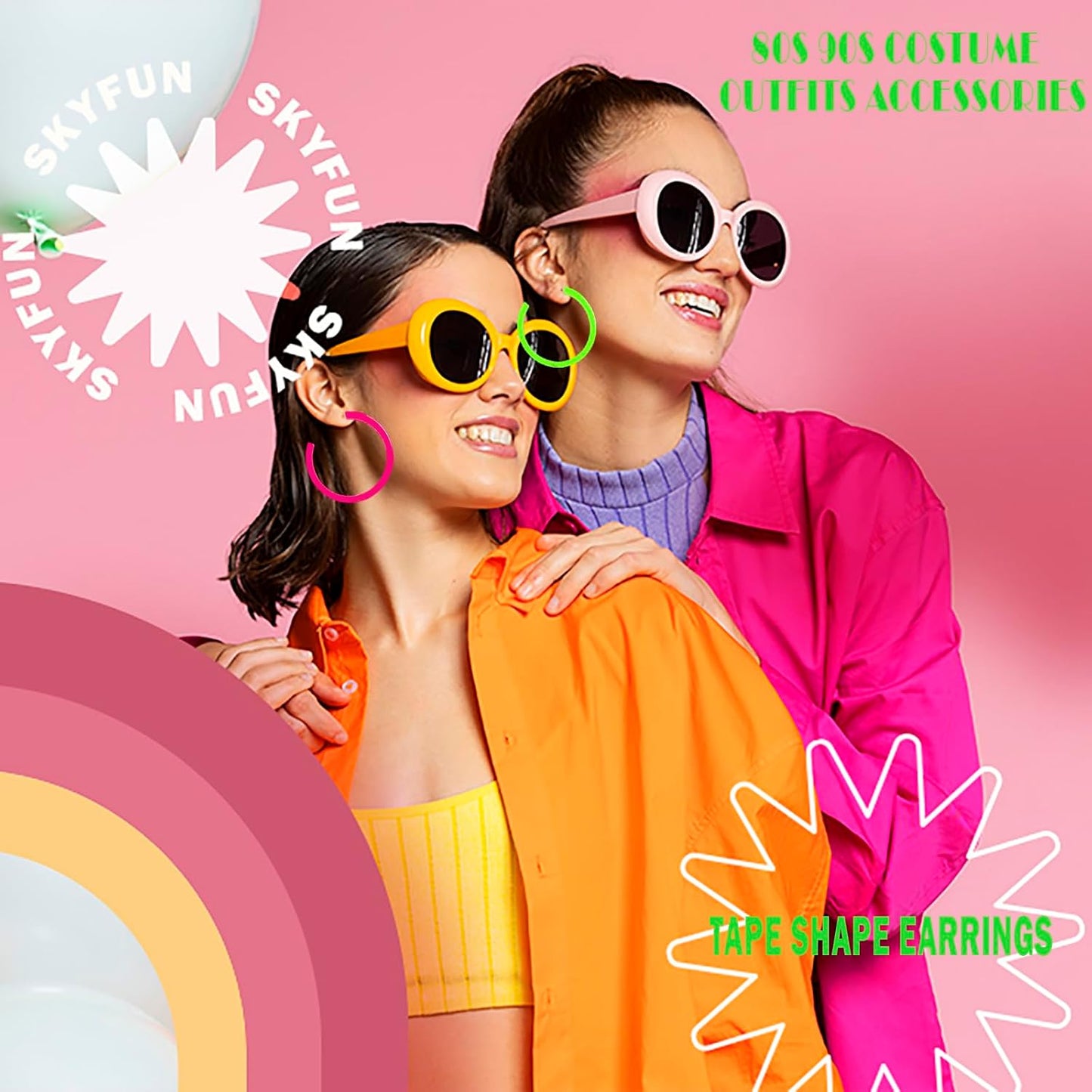 80s 90s Neon Earrings for Women Retro Cassette Tape Hoop Earring Candy Color Lightweight Acrylic Stud Dangle Earrings for 80S Costume Outfits Dancing Glow Party Accessories