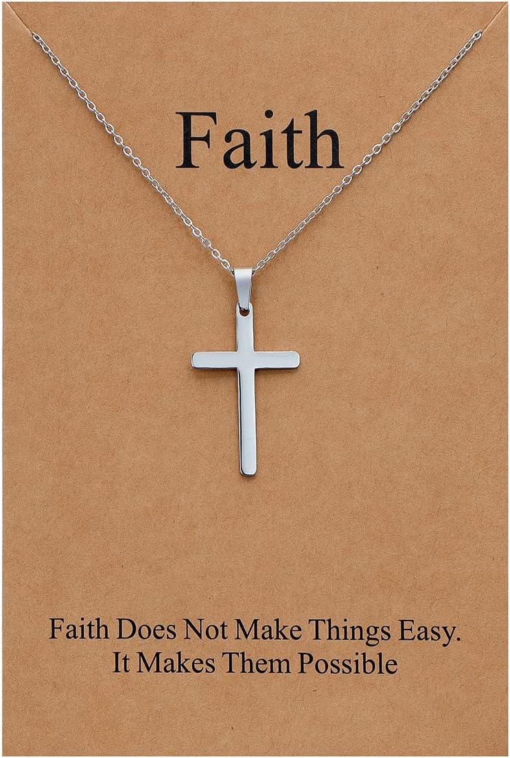 Lcherry Faith Cross Pendant Necklace for Women Religious Christian Jewelry Mother's Day Gifts for Women