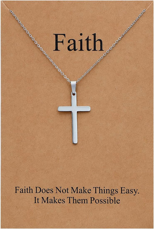 Lcherry Faith Cross Pendant Necklace for Women Religious Christian Jewelry Mother's Day Gifts for Women