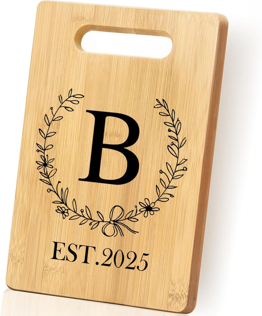 Personalized Cutting Board, Monogrammed Wedding Gift for Couple Newlywed 2025, Initial Birthday Gifts for Women, Gift for Bridal Shower Wedding Shower Engagement Anniversary Housewarming(Letter-B)