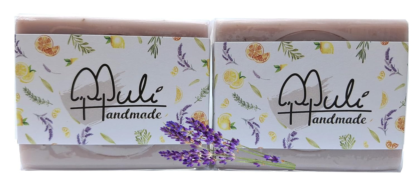 Natural Handemade Bar Soap for Men and Women with Essential oils, Scented Bar Soaps for Bath, Fragrance Regular Use Gift Set (Pack of 2) Lavender