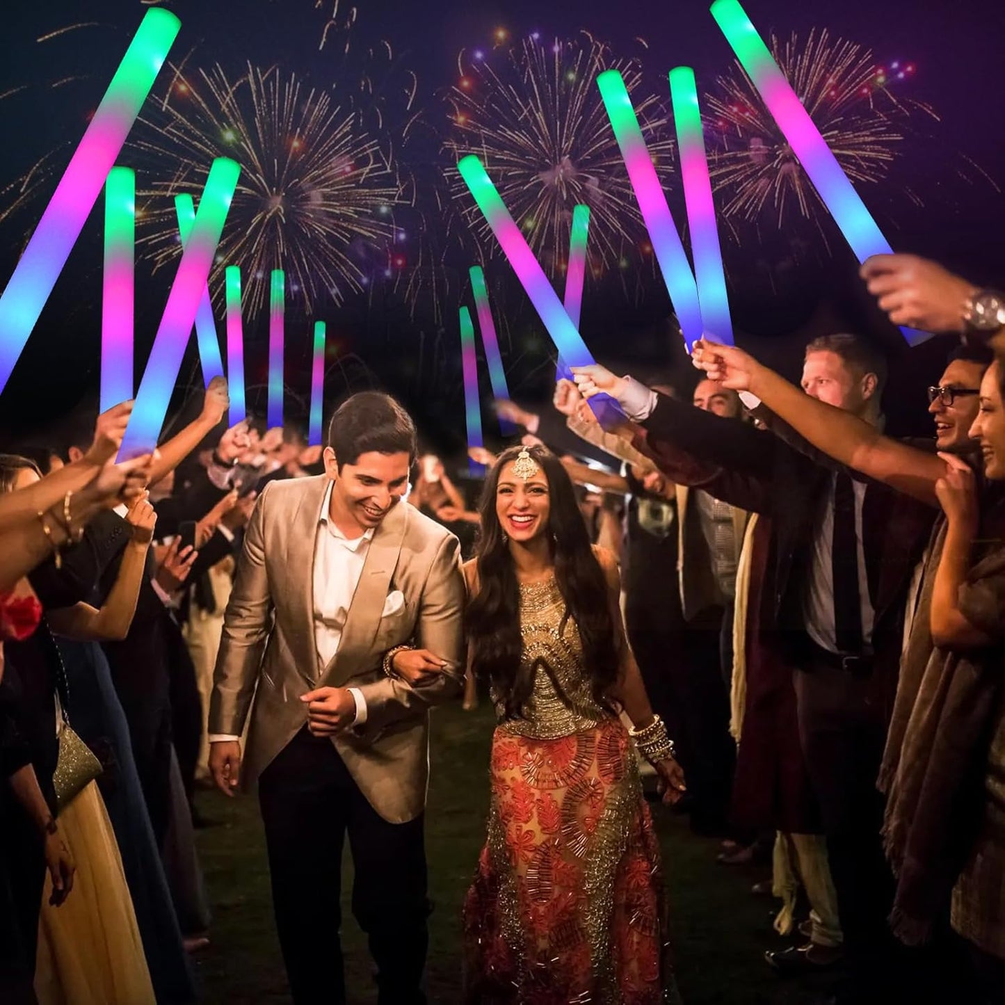 55 PCS Foam Glow Sticks, Foam Light Up Sticks Party Supplies with 3 Mode Colorful Flashing, Glow Sticks Bulk Party Pack, Led Foam Sticks for Birthday, Wedding, New Year, Carnival, Concert