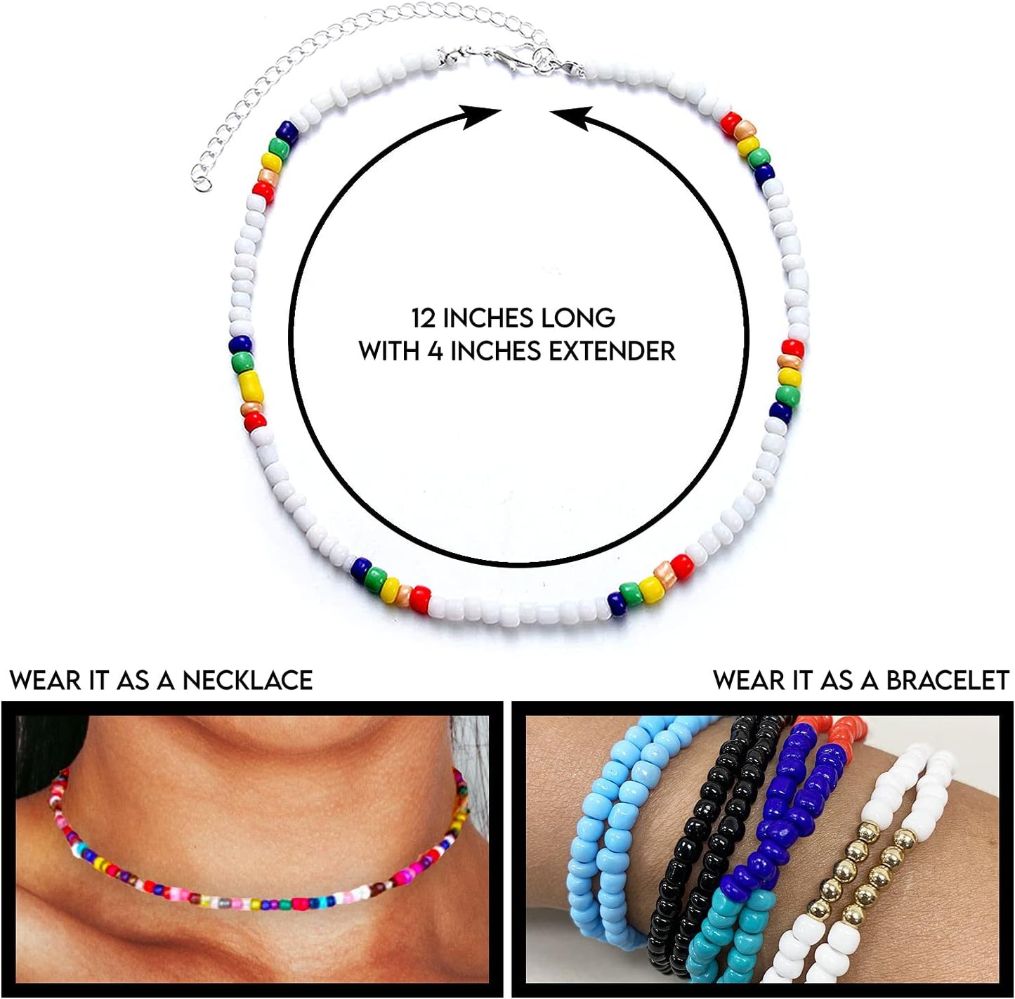 BodyJ4You 24PC Tattoo Choker Necklace - 90s Choker Necklaces Y2K Fashion Trendy Vintage - Daisy Flower Charm Colorful Rainbow Black Goth Pendant - Stretchy Elastic Necklace Summer Gift Set