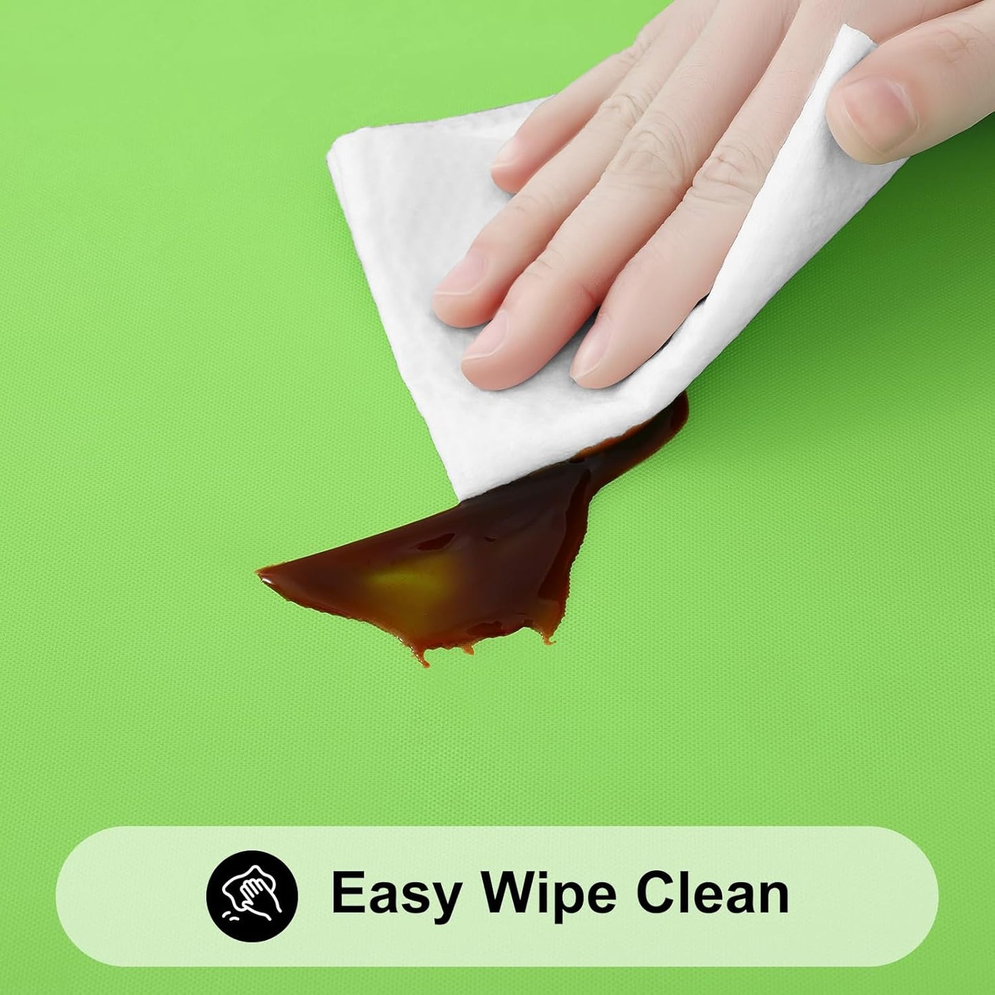 Smiry Rectangle Tablecloth, Elastic Fitted Flannel Backed Vinyl Tablecloths for 5ft Folding Tables, Waterproof Wipeable Table Covers for Indoor, Outdoor, Picnic and Camping (Lime Green, 30"x60")