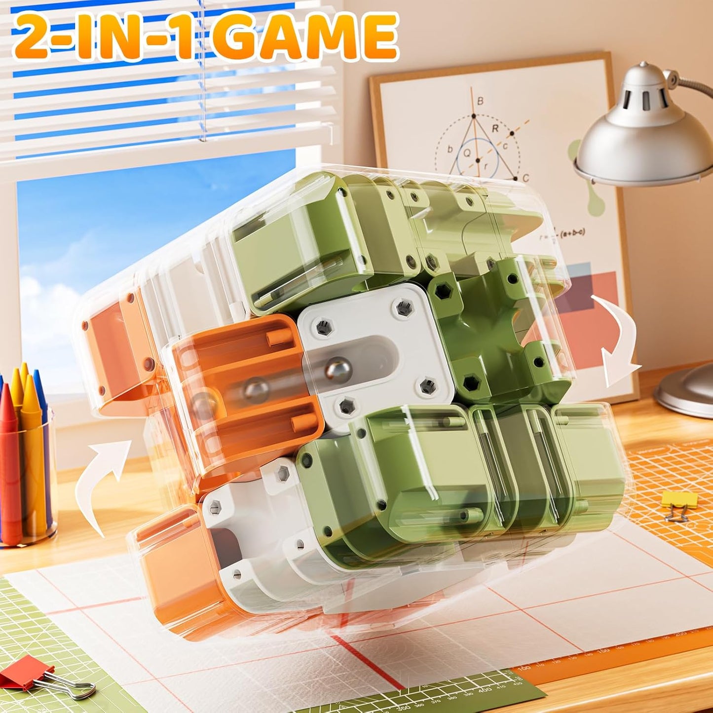 3D Cube Puzzle for Kids 8-12, Color-Match Game, Education Sensory Toys Birthday Gift for Adults Kids 8 9+ Year Old Boy