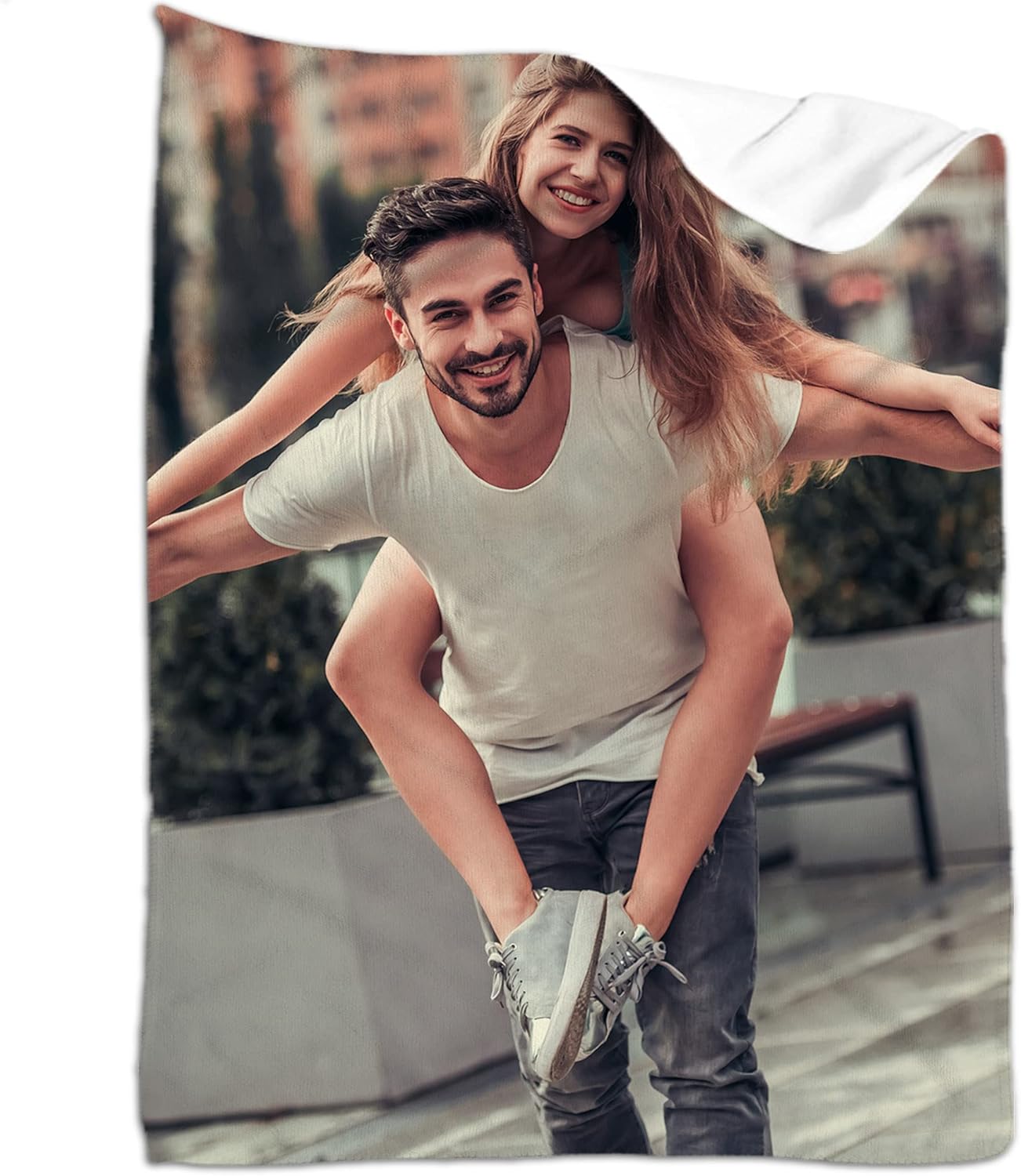 Custom Blanket with Photos Personalized Picture Throw Blankets Gifts for Women Lover Friend Customized Picture Gifts Flannel Blanket Christmas Anniversary Birthday Wedding 40"X50" Made in USA