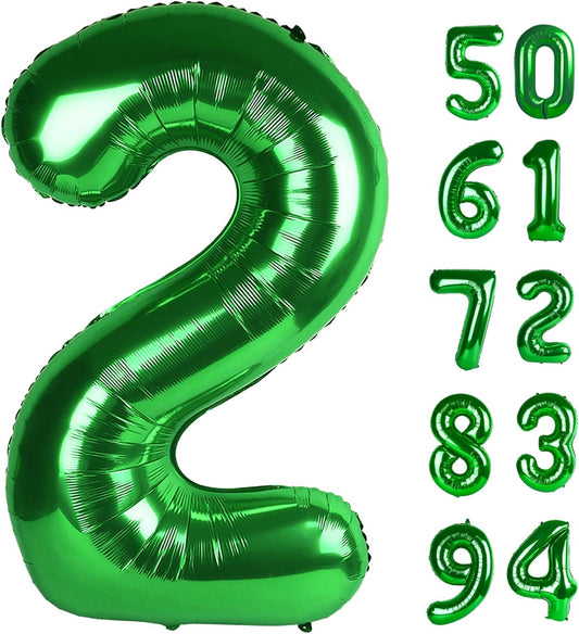 Green 2 Balloon, Number Balloons 40 Inch, 2nd Balloon Number Birthday Decorations, Second Two Birthday Party Supplies, Number 2 Balloon, St. Patrick's Day Games Theme Decorations