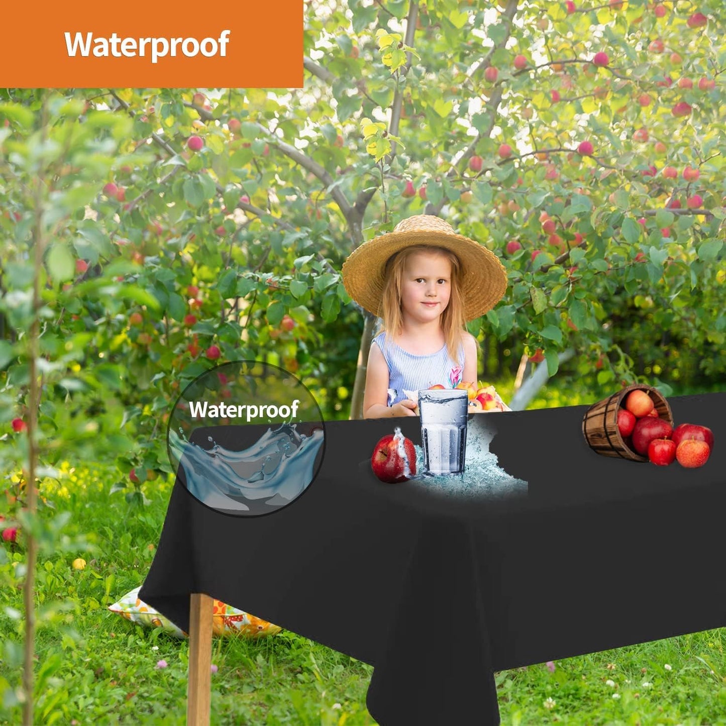 Black Disposable Plastic Tablecloth for Rectangle Tables (48 Pack) Premium Decorative Table Cloths for Parties, Events & Weddings, Indoors & Outdoors, 54 x 108 inches