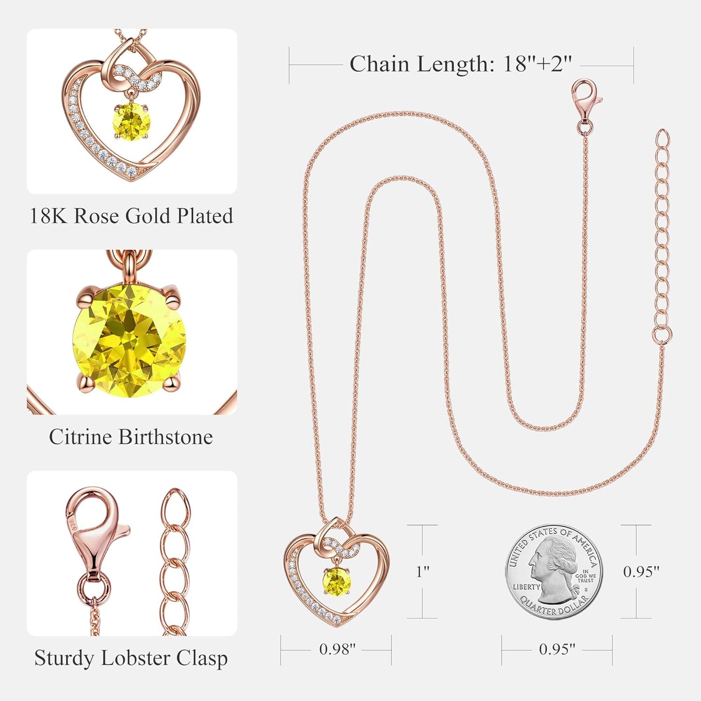 Heart Birthstone Necklaces Gifts for Women Wife, Jewelry for Women Wedding Anniversary Birthday Gifts for Wife Girlfriend Mom Christmas Valentines Gifts S925 Sterling Silver