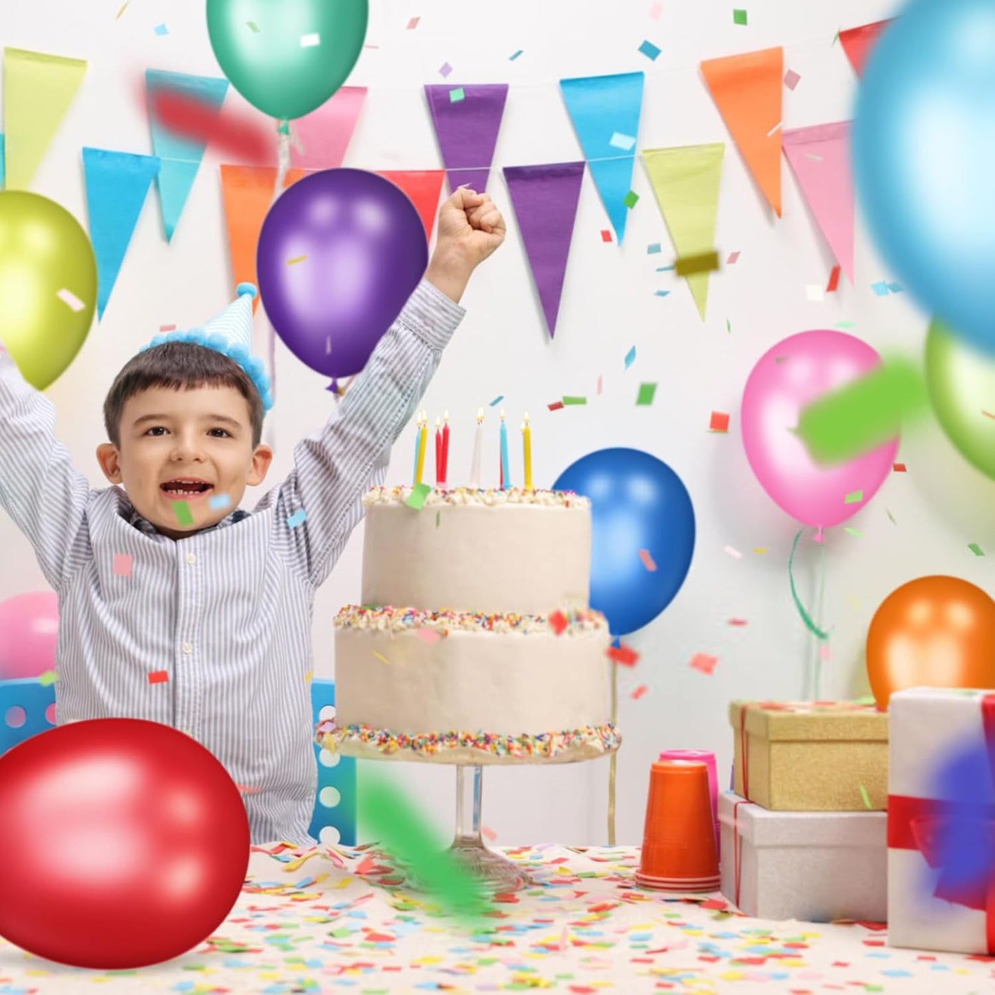 120Pcs Balloons Assorted Colors,12 Inch Latex Party Balloon for Birthday Party, Light Multi Color Ballons Rainbow Balloons for Wedding Baby Shower Supplies.(Assorted)