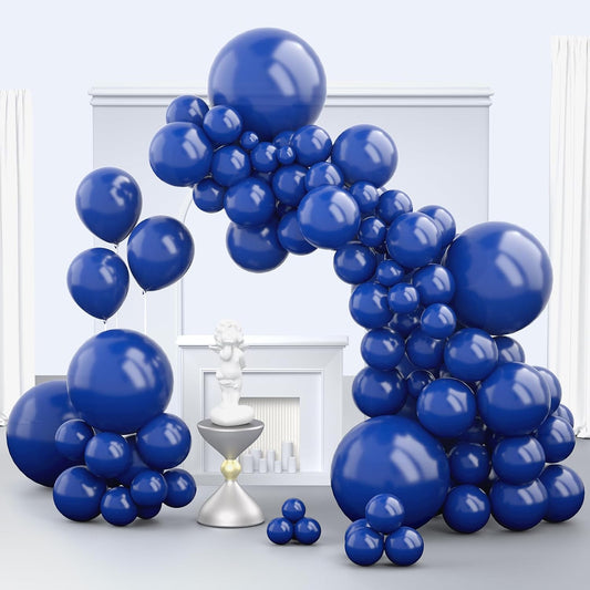 Navy Blue Balloons, 150 pcs Different Sizes Pack of 18 Inch 12 Inch 10 Inch 5 Inch Pearl Dark Blue Balloons for Balloon Garland Balloon Arch as Birthday Party Wedding Decorations