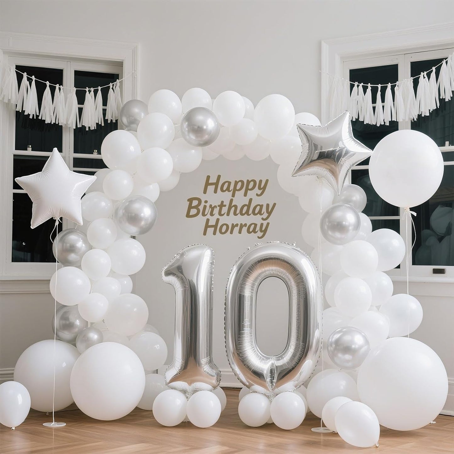 White Balloon,145pcs Premium Latex White Balloons Arch Kit Different Sizes 18 12 10 5 Inch,Balloon Garland Arch for Birthday Party Baby Bridal Shower Wedding Graduation Anniversary Decoration