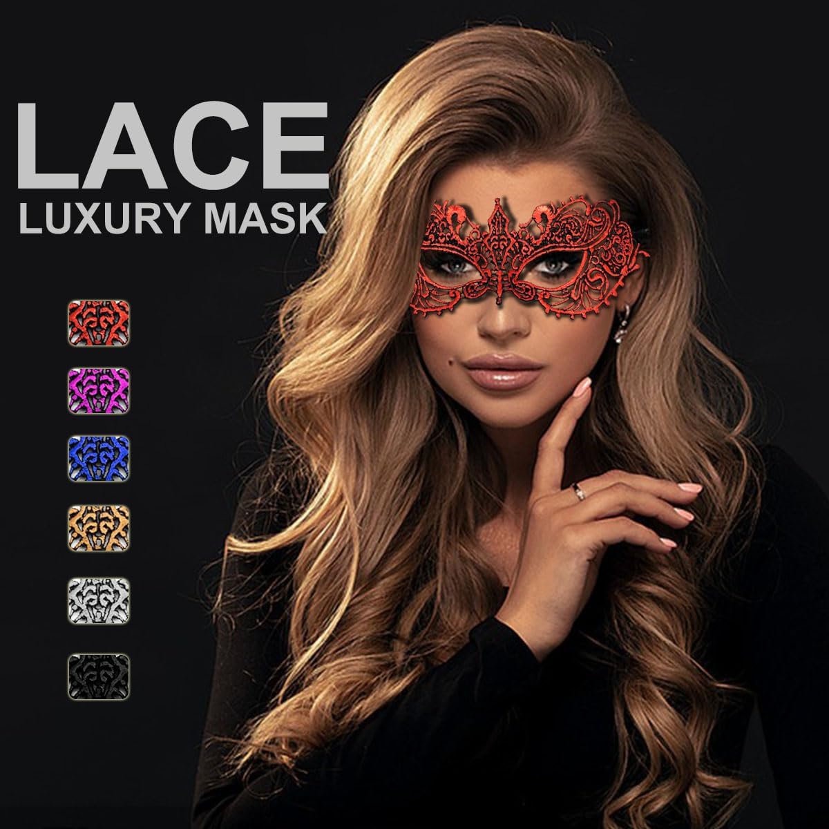 Masquerade Mask for Couples Lace Eye Mask Venetian Carnival Halloween Mask Party Ball Prom Mask Costume Mardi Gras 2Pack