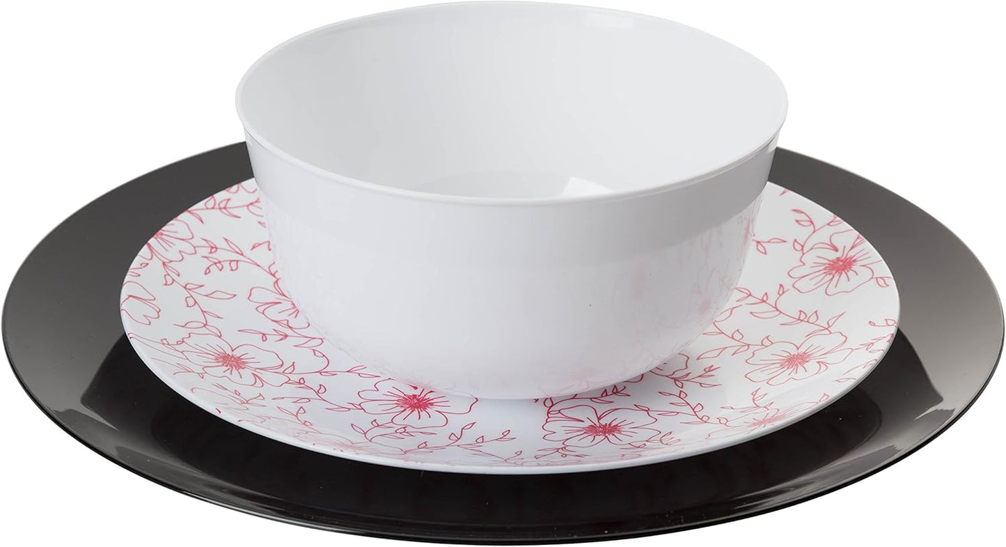 Trendables™ Premium Trend White Plastic Bowls, Disposable Food Grade Plastic Bowls - 40 Pack