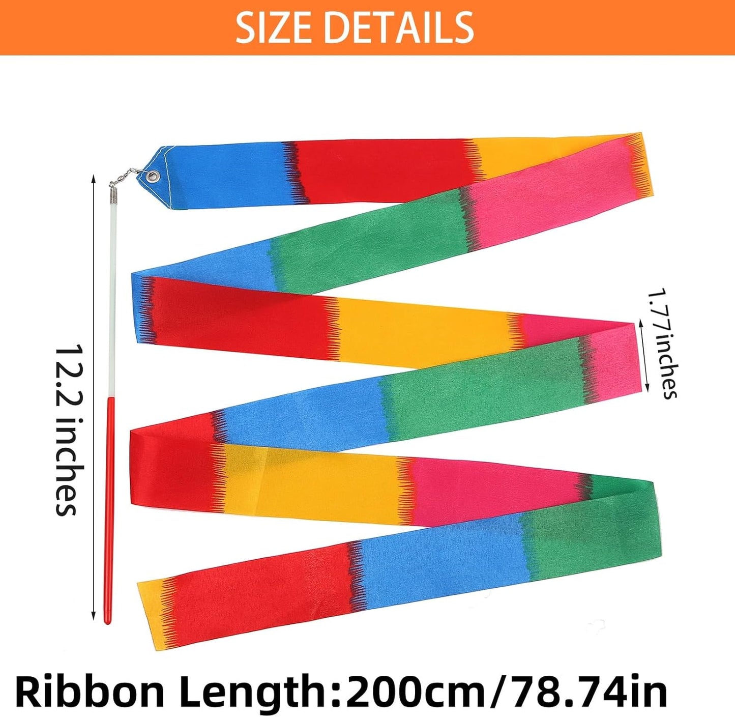 24pack Dance Ribbon Wand Rainbow Streamer Party Favors for Kids 4-8 8-12 Girls Artistic Dancing Gymnastics Carnival Games Goodie Bag Stuffers Birthday Party Decorations Mermaid Princess Party Supplies