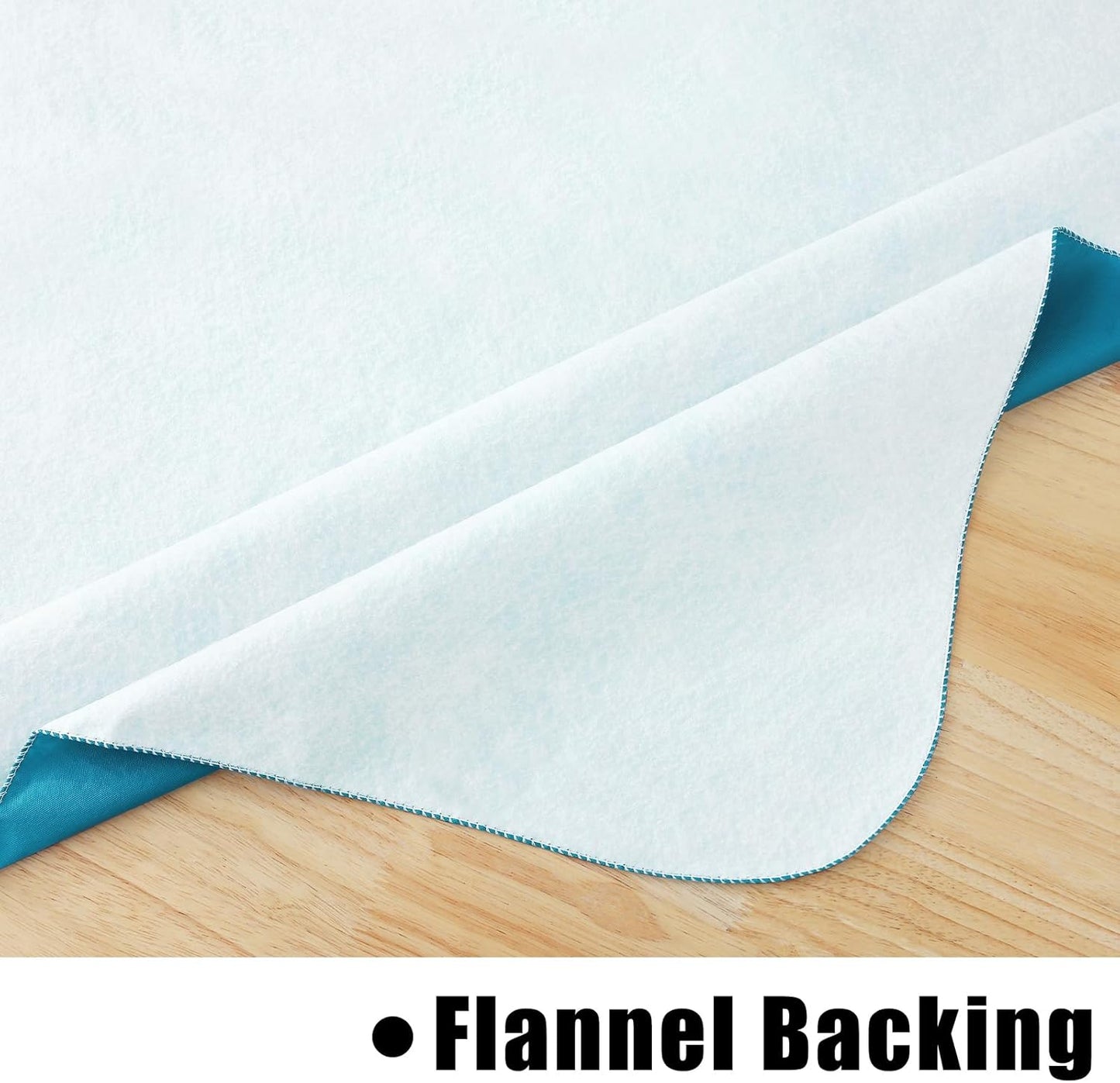 homing Round Vinyl Tablecloth, Waterproof Spillproof Plastic Flannel Backed Table Cloth, Wipe Clean Table Cover for Dining, Buffet Parties and Camping (Turquoise, 60")