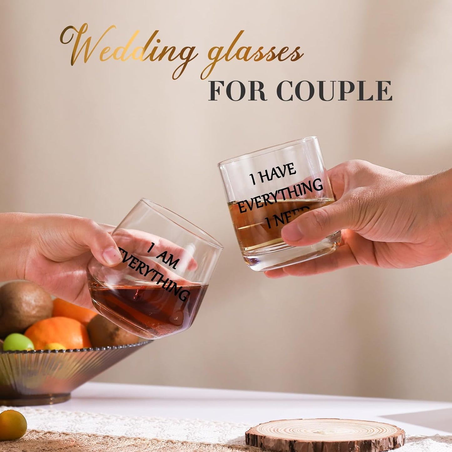 I Have Everything I Need I Am Everything Drinking Set of 2, Wedding Gifts for Couples, Bridal Shower Gifts, Mr and Mrs Gift, Anniversary, Engagement Couple Drinking Glass for Him Her