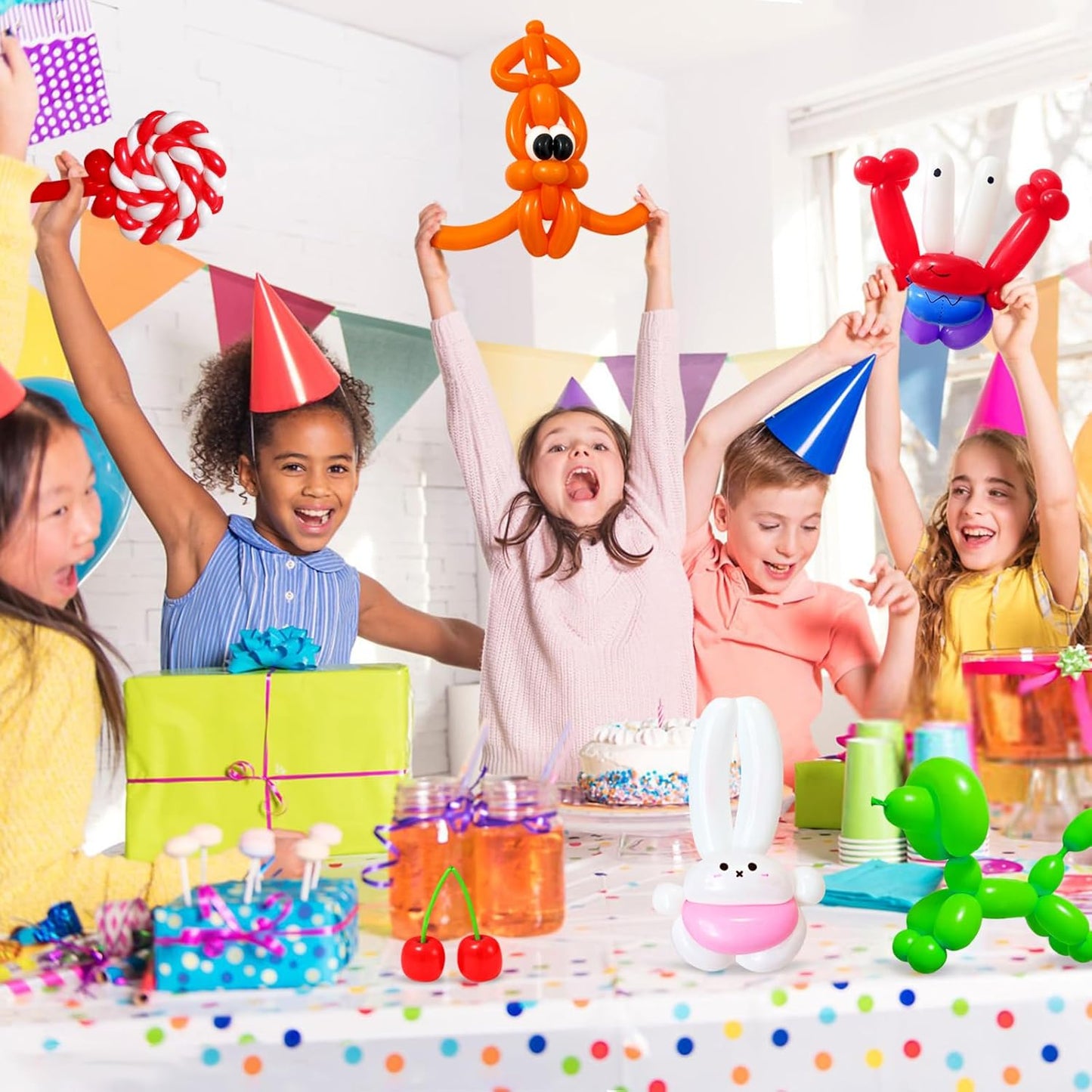 100Pcs Color 260 Balloons, Long Balloon for Tying Balloon Arch, Multicolor Long Skinny Balloons for Twisting Ballons Animal balloons Birthday Party Wedding Festival Decorations