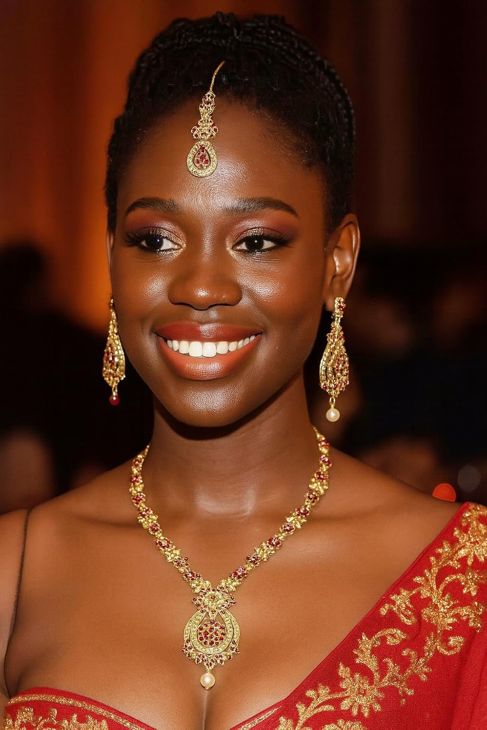 Touchstone Indian jewelry sets for women maang tikka wedding guest gold necklace bollywood jewellery set pageant elegant prom bride accessories western crystal chunky rhinestone necklaces