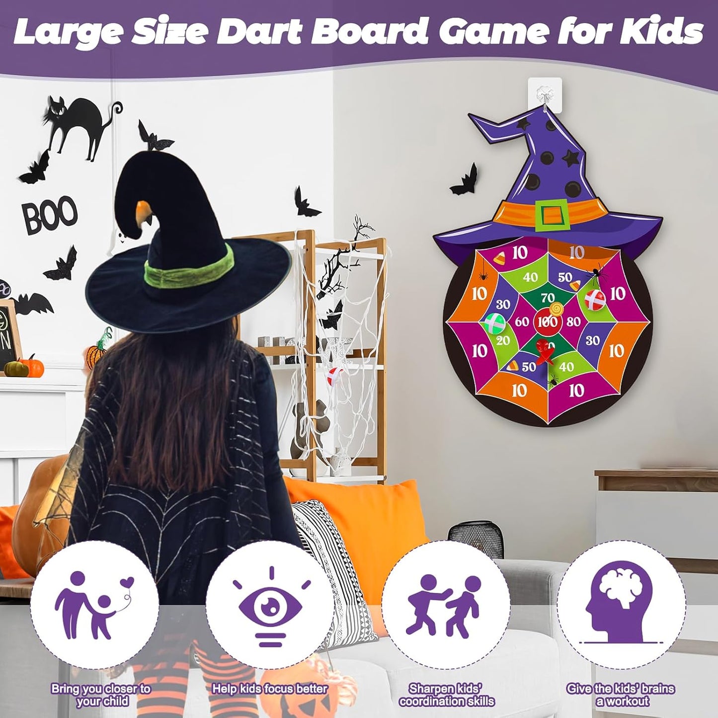Games for Family, Office, Kids Dart Board Games with 12 Sticky Balls & 8 Darts