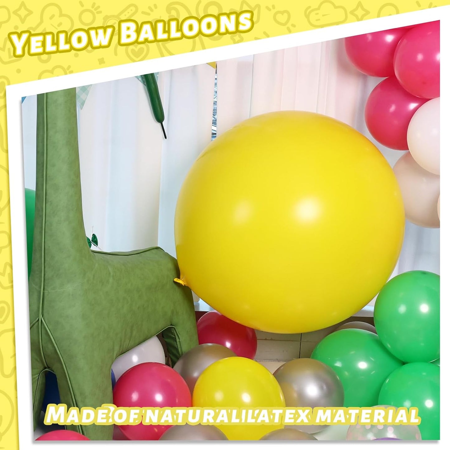 LovesTown 15PCS Party Balloons, 18inch Latex Balloons Garland Arch Kit for Wedding Engagement Graduation Anniversary Party Decor Yellow