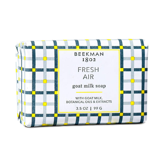 Beekman 1802 Goat Milk Body Soap Bar, Fresh Air - Scented - 3.5 oz - Nourishes, Moisturizes & Hydrates - 100% Vegetable Soap with Lactic Acid - Cruelty Free