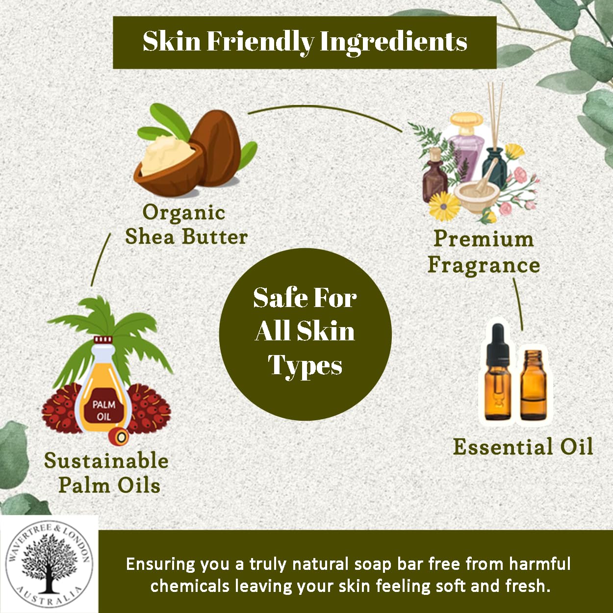 Wavertree & London Assorted Floral Elegance Scents Natural Soap Bars (Pack of 8), 7oz Moisturizing Triple Milled Soap Bars Enriched with Shea Butter and Pure Plant Oils | All Body & Bath Soap