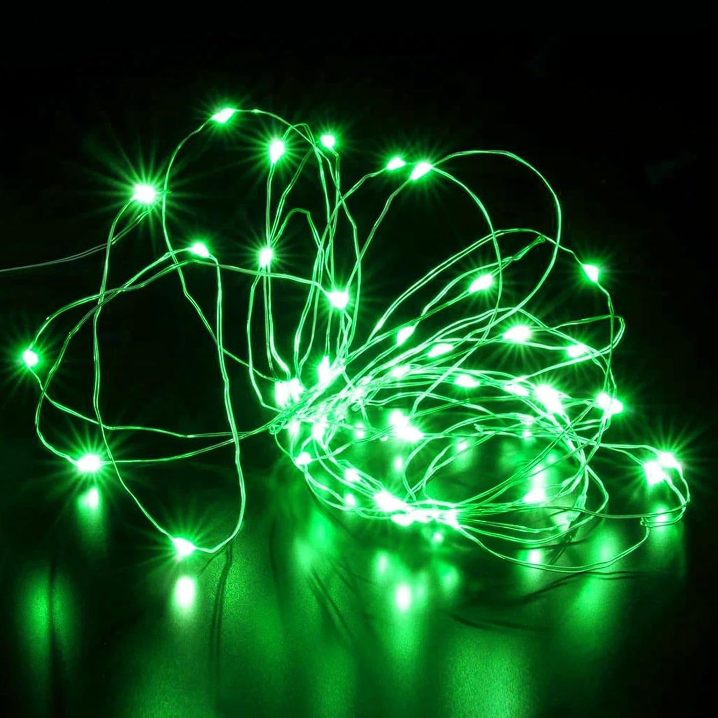 Aogist Led Fairy Lights 3 Modes Battery Operated String Lights Waterproof Silver Wire 7 Feet Firefly Starry Moon Mason Jar Lights for DIY Wedding Party Christmas (Green, 12 Pack)