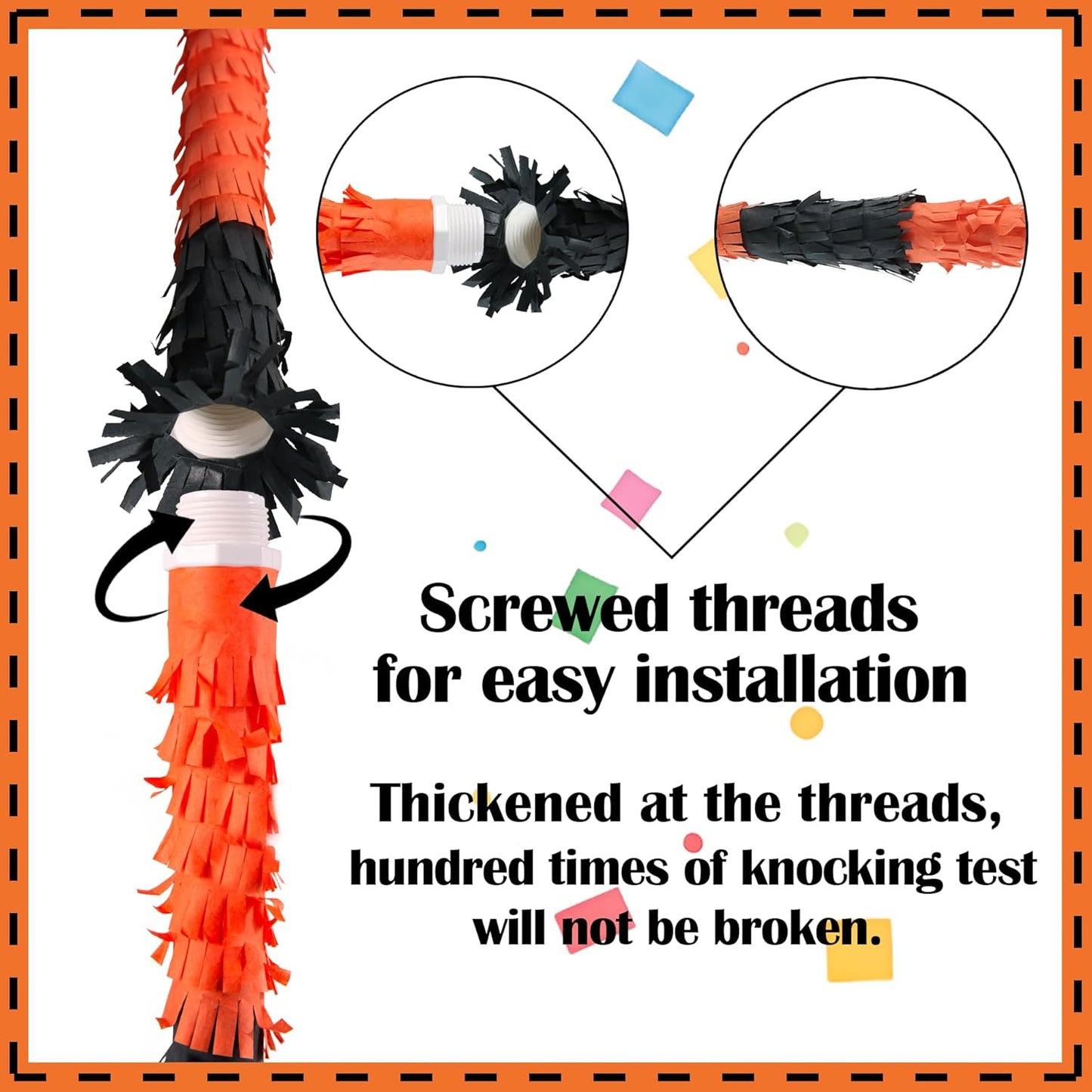 PCFING 18 Inch Basketball Piñata with 30 Inch Piñata Stick Blindfold Confetti for Boys Girls Adults Birthday Party Game Decorations, Anniversary Celebration, Fiesta