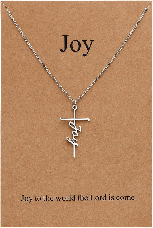 Lcherry Faith Cross Pendant Necklace for Women Religious Christian Jewelry Mother's Day Gifts for Women