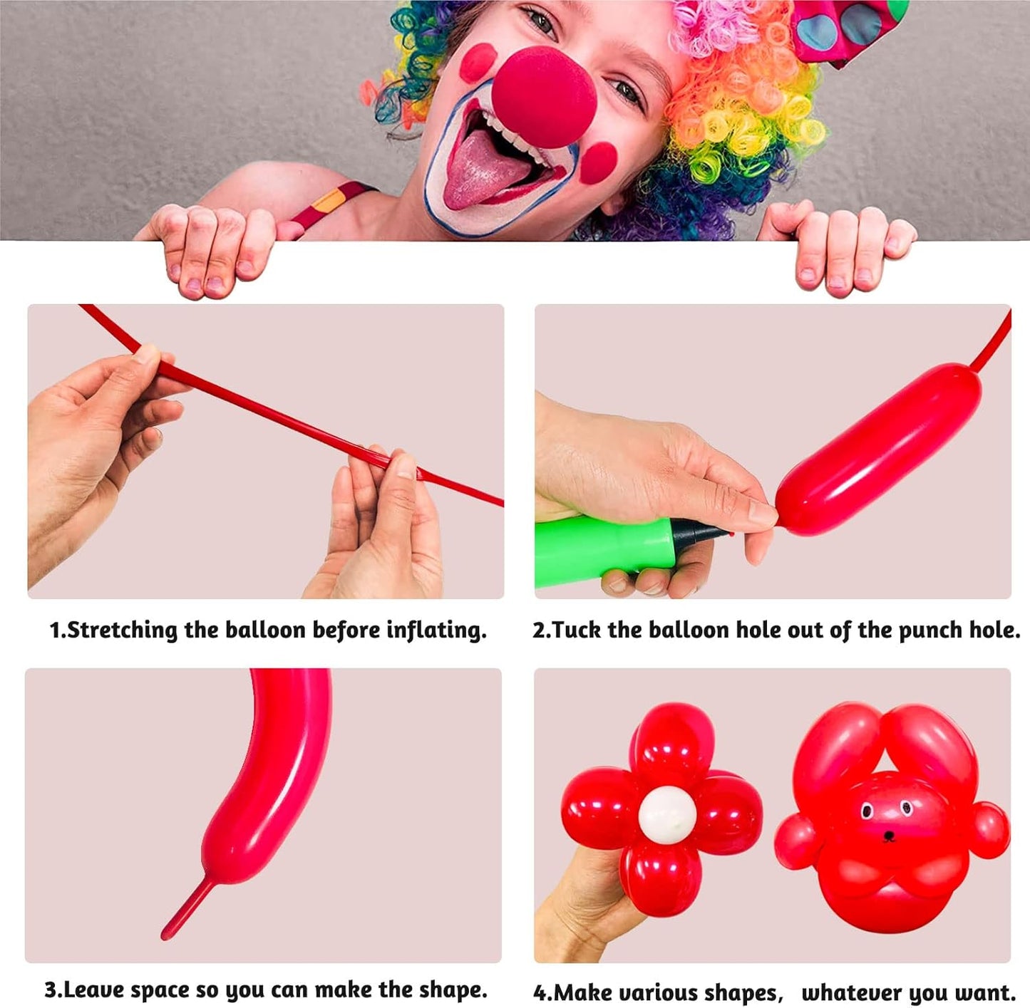 Red Long Balloons Premium 260 Twisting Balloons Animals Magic for Birthday Kids Wedding Party Supply 100pcs